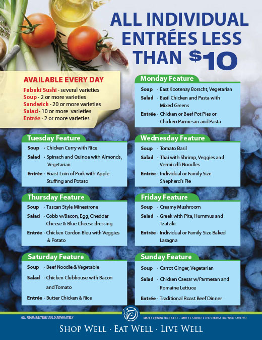Daily Features Menu